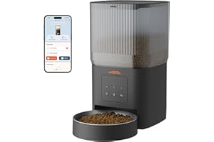 WOPET Distributeur automatique de nourriture pour chat - 4 l - Wi-Fi - Avec contrôle par application pour une alimentation lente - Enregistrement vocal de 10 secondes