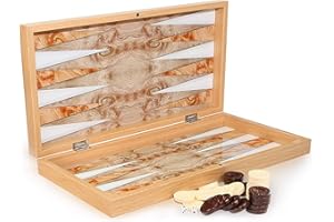 SEMUS Luxus Backgammon TAVLA Intarsien Look XXL GeoMOTIV