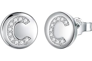 J.Endéar Earrings Initial Letter A-Z for Women Girls 925 Sterling Silver Hypoallergenic Tiny Studs, Jewelry Birthday Children's Day Gifts for Kids Daughter