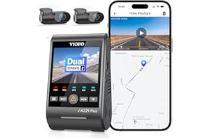 VIOFO A229 Plus 3CH 2K + 2K + 1080P, doppio STARVIS 2, dash cam anteriore e posteriore HDR, controllo vocale e fotocamera per auto Wi-Fi Wi-Fi da 5 GHz, GPS ultra preciso, super visione notturna 2.0