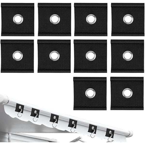 Lot De 6 Crochets œillet Pour Rail De Jonc - Adaptable 5-8mm - Pour Store Camping, Tente Et Caravane