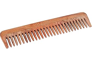 SVATV Ręcznie wykonany drewniany grzebień Neem N-76 (17,8 cm / 4,3 cm)