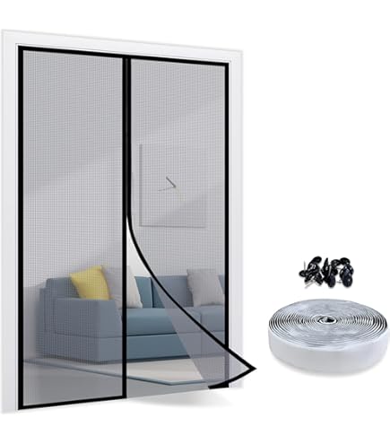 Pleated Fly Screen For Door DEORA - White RAL 9010