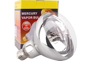 DERNORD Mercury Vapour Bulb Tortoise - 100W UVA UVB Heat Lamp Bulb for Turtle Snakes Bearded Dragon Vivarium Hedgehog Solar Spotlight Basking Bulbs E27 Screw