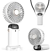 Refluxe Taşınabilir USB Vantilat&ouml;r, 4200mAh Şarjlı El Tipi Fan, LED Ekranlı, 3'&uuml; 1 Arada El/Boyun/Masa Fanı, Yaz, Ofis, Seyah