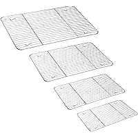 Grill Rack Set of 4, Stainless Steel Wire Rack for Roasting, Baking ...
