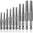Treki Screw Extractor Drill Bit Set，10pcs 1/4" Hex Shank Easy Out Bolt Extractor Damaged Screw Remover Stripped Screw Removal Tool for Removing Broken Bolts, Studs