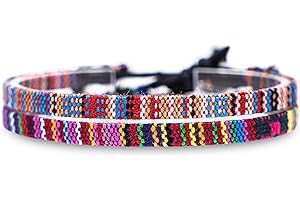 Made by Nami Surfer Fußband 2-er Set Damen & Herren - Dünnes Boho Hippie Ethno Fußkettchen - Handmade Strand Festival Accessoires - Wasserfest & Verstellbar - 100% ökol. Baumwolle (Multi & Deep Multi)