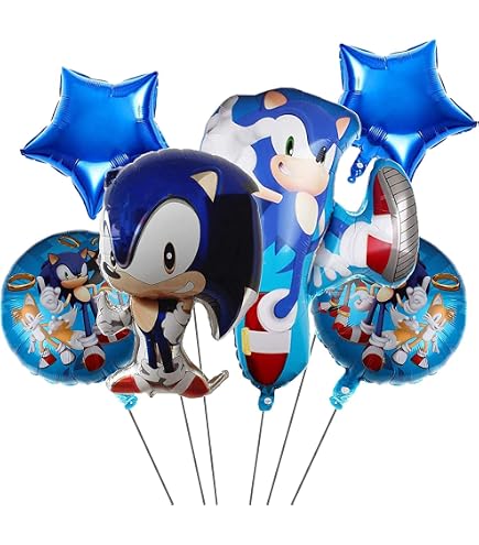 Procos Sonic The Hedgehog Luftballons – 8 Stück, 21 Cm, Bedruckt In Rot & Blau, Für Geburtstagspartys