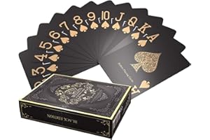 Bullets Playing Cards, Schwarze Plastik Pokerkarten 'Black Edition', Matt, mit Zwei Eckzeichen, Jumbo Index, inklusive Cut-Card, Profi Premium Spielkarten für Texas Holdem Poker