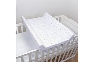 BABY COMFORT Baby Hard Base Changing Mat/Top Changer 70x50 cm fits 120x60 cm Cot Unisex Wedge Anti Roll Nappy Newborn Baby Waterproof Changing Mat with Raised Edges (Dream)