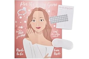 SASS PARTY & GIFTS Pin The Ring On The Bride - Perfect Hen Party Night Game - Includes 40 Stickers