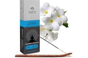Simply Vedic Nag Champa Incense Sticks 250-Grams (Approx 135 Premium Incense Stick + Holder)| Lasts 60-minutes, Ideal for Meditation, Yoga, Spiritual Healing, Prayers, Aromatherapy Energy Cleansing