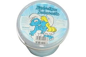 ‎WEGMANN Zuckerwatte | Blaue Zipfelmützen Zuckerwatte im Eimer | Heidelbeergeschmack
