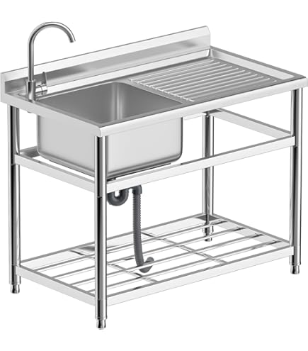 Lavello In Acciaio Inox 1 Vasca Con Sgocciolatoio - Per Cucine Professionali - Foto 6