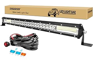 RIGIDON 24 Pouces 60 cm 216W barre de Led 4x4, avec 12v faisceau de câblage kit, Barre d'éclairage led, Barre lumineuse led pour offroad Voiture camions Tracteur SUV UTE ATV, Flood Spot Combo, 6000K