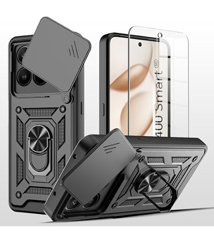 YUXING Hoesje voor Honor 400 Lite, robuuste schokbestendige beschermhoes met standaardring en metalen plaat, full body robuust pantser, blauw YUXING Hoesje voor Honor 400 Lite, robuuste schokbestendige beschermhoes met standaardring en metalen plaat, full body robuust pantser, blauw
