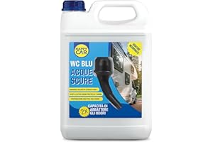 HappyCar WC Blu Camper – Disgregante per Acque Nere con Dosatore, Anti-Odori e Profumo Reattivo – 2X Potere Deodorizzante – 5 Litri