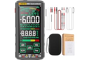 IRFORA 683 6000 liczb multimetr cyfrowy z dużym ekranem dotykowym, Smart Anti-Burn, wielokrotnego ładowania, uniwersalny miernik VA Reverse Display tester NCV z latarką do napięcia, prądu, oporu