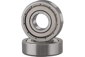XIKE 6000ZZ Ball Bearings 10x26x8mm, Bearing Steel and Double Metal Seals, Pre-lubricated, 6000-2Z Deep Groove Ball Bearing with Shields, 2 in a pack.