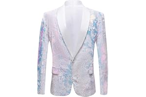 PYJTRL Uomini Moda Viola Colorato Velluto Lustrini Blazer