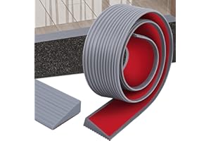 Niuny Door Threshold Ramp 1.6 x 5.5 x 100 cm Wheelchair Ramp Transition Profile Self-Adhesive Threshold Ramp Robot Vacuum TPE Door Threshold Ramps for Wheelchairs Scooter Pushchair Rollator