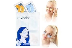 HM HALO MASK Under Eye Gel Patches - Eye Masks Skincare - 24 Under Eye Patches - Under Eye Masks for Puffy Eyes & Eye Masks for Dark Circles Eye Pads Duo - Eye Bags Remover Collagen Eye Patches for Puffy Eyes