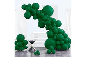 PartyWoo Dark Green Balloons - 102 Pcs Mixed Sizes (18", "12", "10", "5 Inch) for Balloon Garlands & Arches