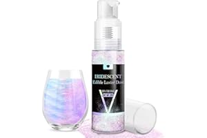 VIVIDYE Iridescent Edible Glitter Spray, 20g Luster Dust Edible Glimmer Powder for Sparkling Cocktails, Cake, Cupcakes, Wine, Beverage, Food Grade Shimmer Dust Powder for Baking, Drinks, Cookies Decoration
