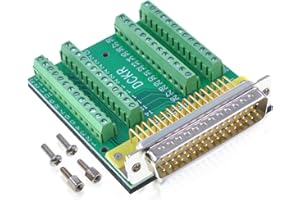 Oiyagai Conector DB50 Macho sin Soldadura, Adaptador de Terminal de Tornillo D-SUB 50 Pines con Tornillos, Módulo de Prueba de Señal para PLC y Control Industrial CNC