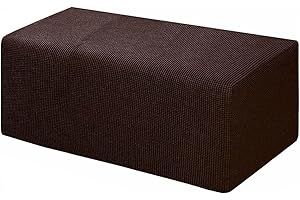 ZZDZW Rectangle Stretch Ottoman Cover Ottomane Schonbezug Hockerbezug Hocker Hussen Für Rechteck Fußhocker Bezug Abdeckung Überzug Hocker Waschbar Hockerabdeckung ( Color : Dark coffee , Size : S small )