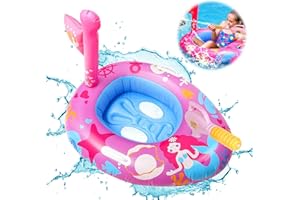 Flotteur de Natation Luckits Flotteur de Natation Gonflable pour Enfants de 2 à 8 Ans Anneau de Taille avec siège, Flotteur de Natation pour Tout-Petits avec Pistolet à Eau, pour Enfants de 2 à 8 Ans