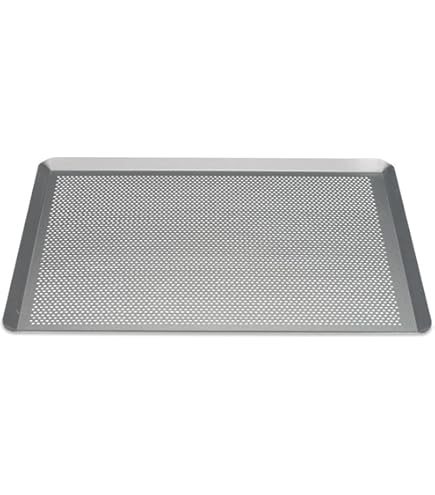 LEHRMANN geperforeerde plaat 46,5 x 37,5 cm met anti-aanbaklaag bakplaat taartplaat geperforeerd pizzablaat Compartible/Vervanging voor oven Neff Bosch Siemens