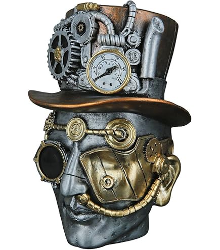 Casablanca decoratieve figuur sculptuur vrouwen gezicht masker - decoratiefiguur gezichtsmasker van kunsthars kleur: brons - decoratie geschenk verjaardag hoogte 31,5 cm