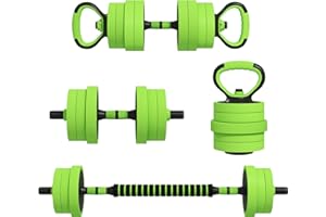 SPORTNOW Juego de Mancuernas Ajustables 4 en 1 20kg a 30kg, Juego de Pesas como Kettlebell, Barra, Mancuernas o Soporte para Flexiones, Equipo de Fitness para Hombres y Mujeres, Casa Gimnasio