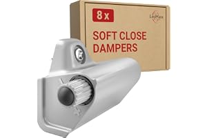LouMaxx Mjukstängande Dämpare Skåp 8-pack - Dörrdämpare för Tyst Stängning - Soft Close Skåpdämpare Grå - för Köksskåp och Ga