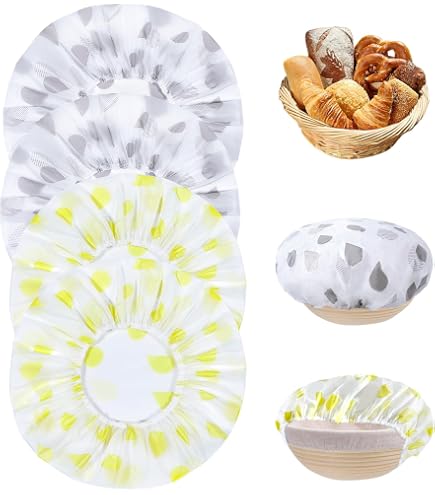 3 Coperture Alimentari Elastiche Per Lievitazione – In Materiale Plastico Alimentare, Lavabili, Per Ciotole E Cestini