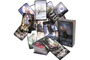 OCDSLYGB 78PCS Adivinación Futura Witches Tarot Predicción Witches Tarot Clásico Witches Oráculo Carta Herramienta De Adivinación Portátil Tradicional Adecuada para Actividades Familiares 6 x 10,3cm