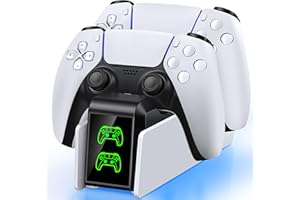 COOGAMEFLY PS5 Controller Ladestation, Dualsense Controller Ladeständer mit LED Anzeige, 3 Stunden Laden Schnellladestation für PlayStation 5 Controller, PS5 Zubehör für PlayStation 5(Keine Schaltfläche)