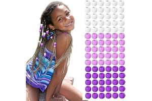Auroriel 90 pièces perles à cheveux en silicone pour tresses enfants filles femmes douces perles à tresses colorées réutilisables ensemble accessoires pour cheveux dégrad