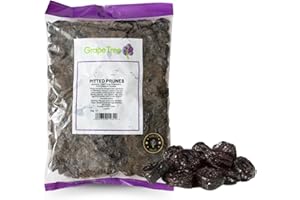 Grape Tree Pitted Prunes (1KG) Natural Raw Dried Fruit, Bulk Ready To Eat Prunes Pitted. Perfect For Snacking & Baking. High In Fibre, Low Fat - Sticky and rich, No added Sugar