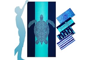ELETIFFI Serviette De Plage XXL Tapis Serviettes Drap Natte Accessoire Anti Sable Homme Grande Beach Towel Lot Femme Accessoires Eponge Fille Draps Essuie 90x180 Cadeau Anniversaire