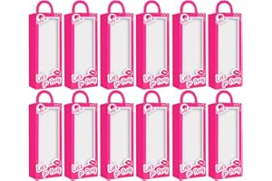 LAM-LORD 12Pcs Pink Girls Party Favor Boxes Pink Doll Gift Boxes Hot Pink Bachelorette Birthday Party Decoration Goodie Bag Candy Boxes for Girls Birthday Bachelorette Party Decorations Supplies(size:B)