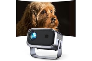 Beamer【Elektrischer Fokus/Trapezkorrektur】±360° Rotating Mini Beamer 1080P Full HD 12000L WiFi6 Bluetooth Projektor Jimveo Sky Beamer Unterstützt 4K Heimkino 300'' Display mit iOS/Android/TV Stick/USB