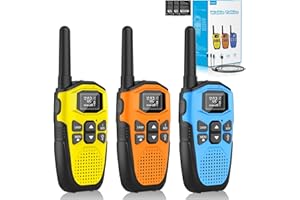 3er Set,NXGKET Walkie Talkie Aufladbar für Erwachsene Kinder Funkgeräte,Große Reichweite 5km Walki Talki mit Li-ion Akku, VOX Taschenlampe für Freien, Camping, Wandern