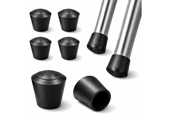 ajile - 4 pièces - Embout Enveloppant Rond en Caoutchouc pour Tubes de diam. 22 mm - Noir - EVR922-M