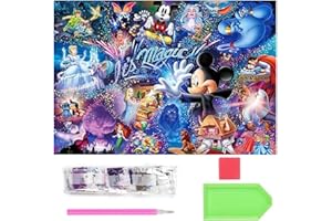 Gujey Kits de pintura de diamantes DIY 5D - Mickey 5D Diamond Painting Kit para Adultos, 5D DIY Kit de Pintura Diamante Bricolaje Diamond Painting Kit Completo, Diamante Cristal Punto de Cruz Bordado