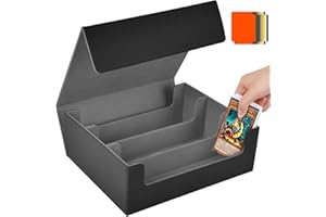 Aolso Caja de Barajas para Cartas，Deck Box para 2400+ PTCG Cartas sin Fundas，Flip Caja de Almacenamiento de Tarjeta con 8 Card Dividers，para MTG TCG PTCG para Coleccionar e Intercambiar （Negro）