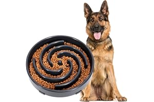 WERFORU Comedero de alimentación lenta para perros, antienredos, cuenco interactivo, seguro y duradero, respetuoso con el medio ambiente, color gris oscuro
