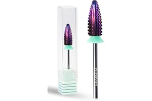 Curacoro Embouts de ponceuse 3/32'' Typhoon, double sens, carbure gros grain. Dépose rapide, façonnage et lissage précis des ongles en gel ou acrylique. Idéal salon ou maison